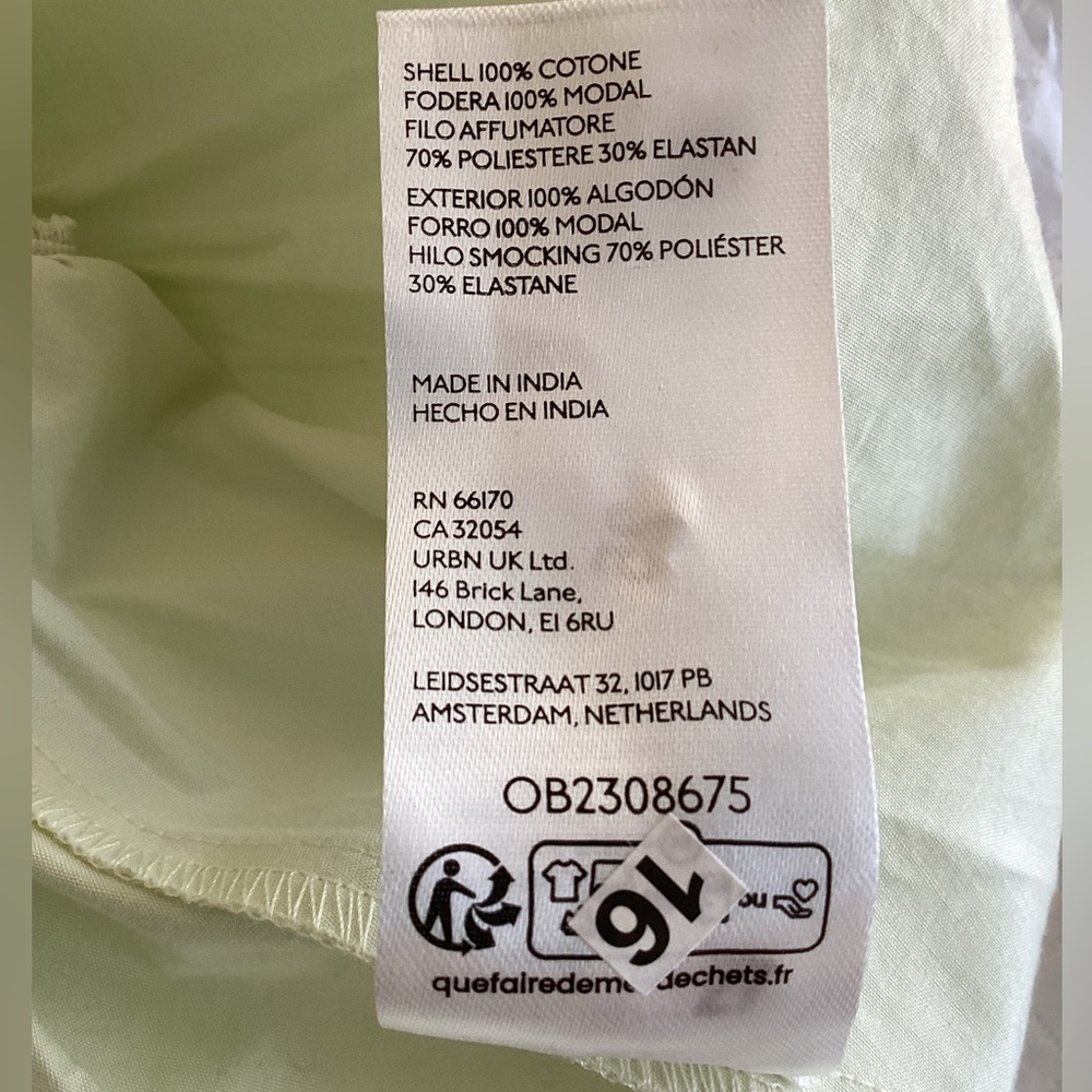 Anthropologie Tommie Cap-Sleeve Smocked Front Zip Blouse NEW Small Green Mint - Picture 13 of 13